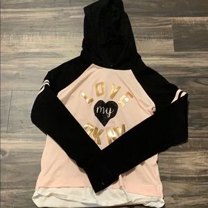 I love DKNY longsleve with hood